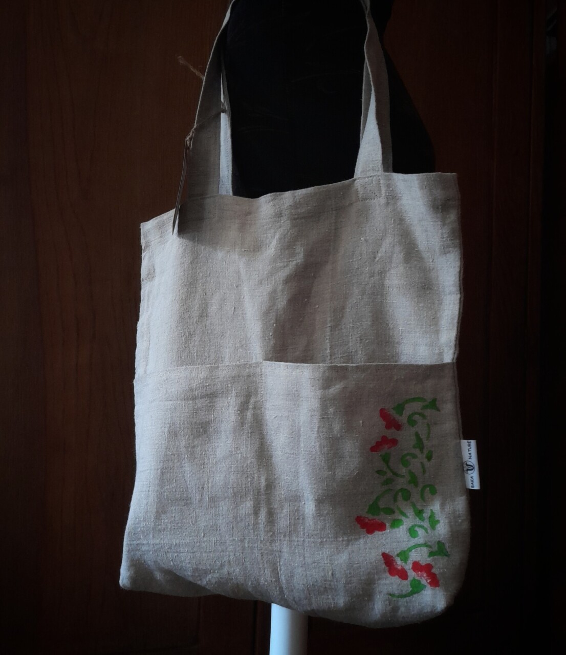 Taška ľanová SHOPPER  - Farba: kvety